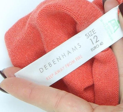 Womens UK Size 12 Debenhams Orange Tunic Blouse