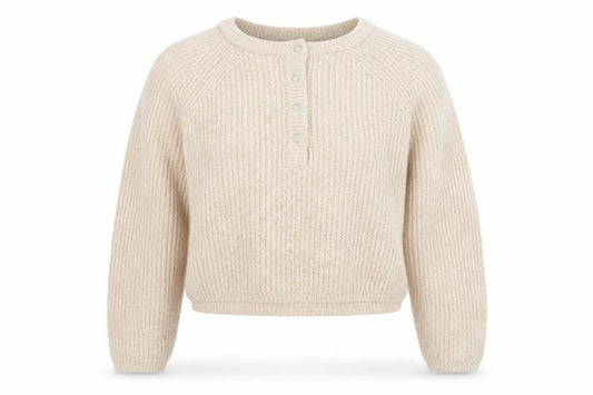 Womens UK Size S Pull&Bear Beige Henley Jumper