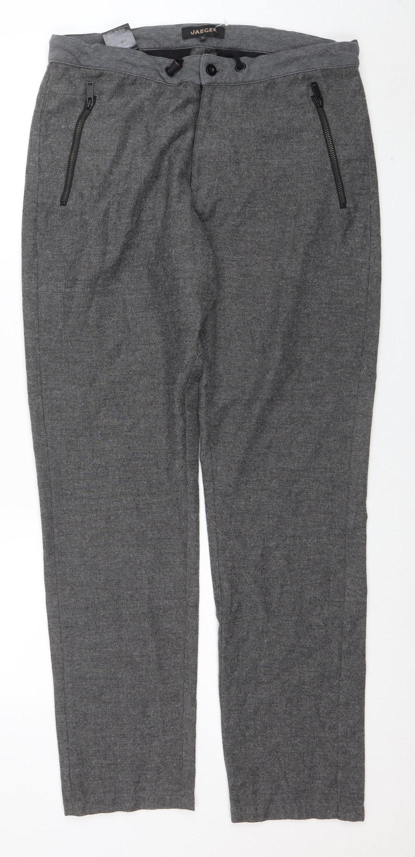 Womens UK Size M Jaeger Regular Fit Business Casual Workwear Grey Trousers