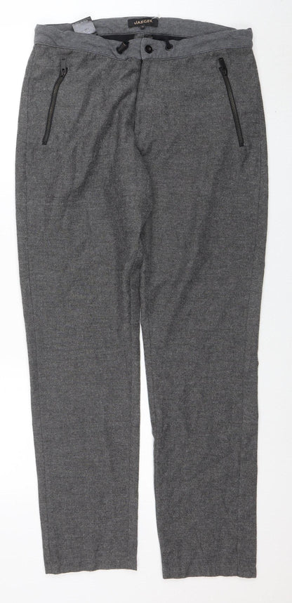 Womens UK Size M Jaeger Regular Fit Business Casual Workwear Grey Trousers