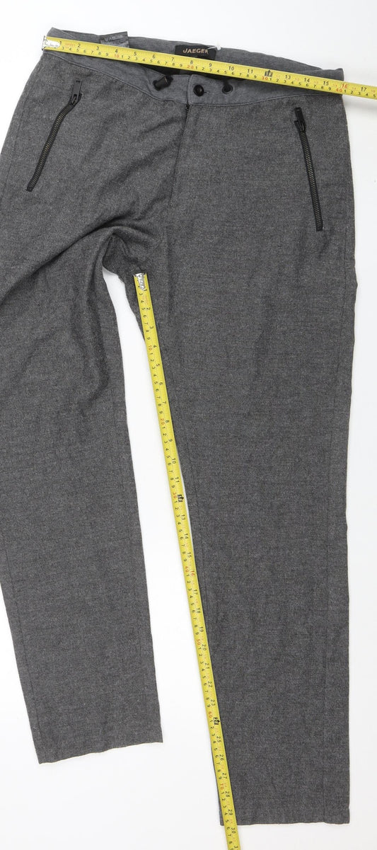Womens UK Size M Jaeger Regular Fit Business Casual Workwear Grey Trousers
