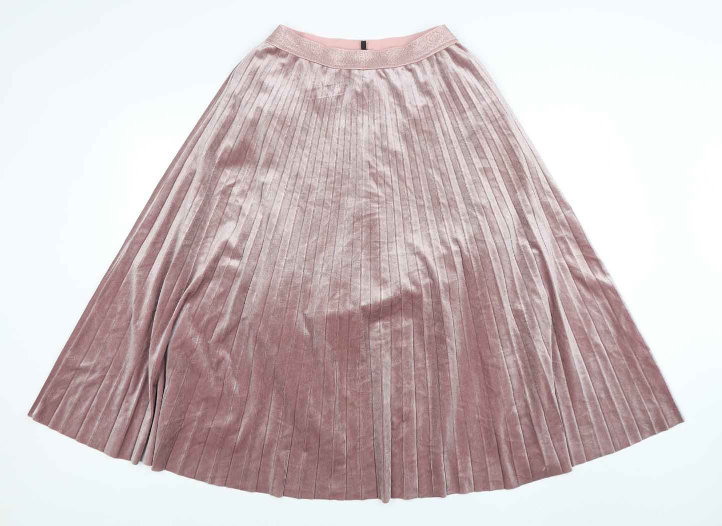 Womens UK Size L LEO & UGO Pleated Velvet Skirt