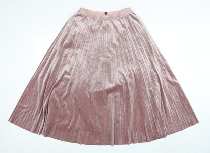 Womens UK Size L LEO & UGO Pleated Velvet Skirt