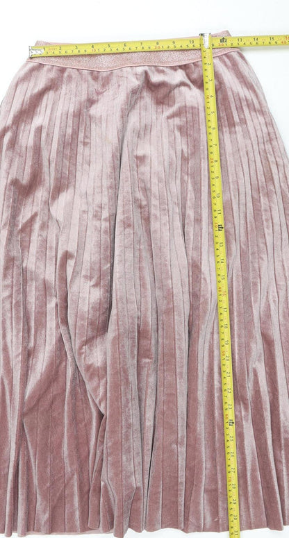 Womens UK Size L LEO & UGO Pleated Velvet Skirt