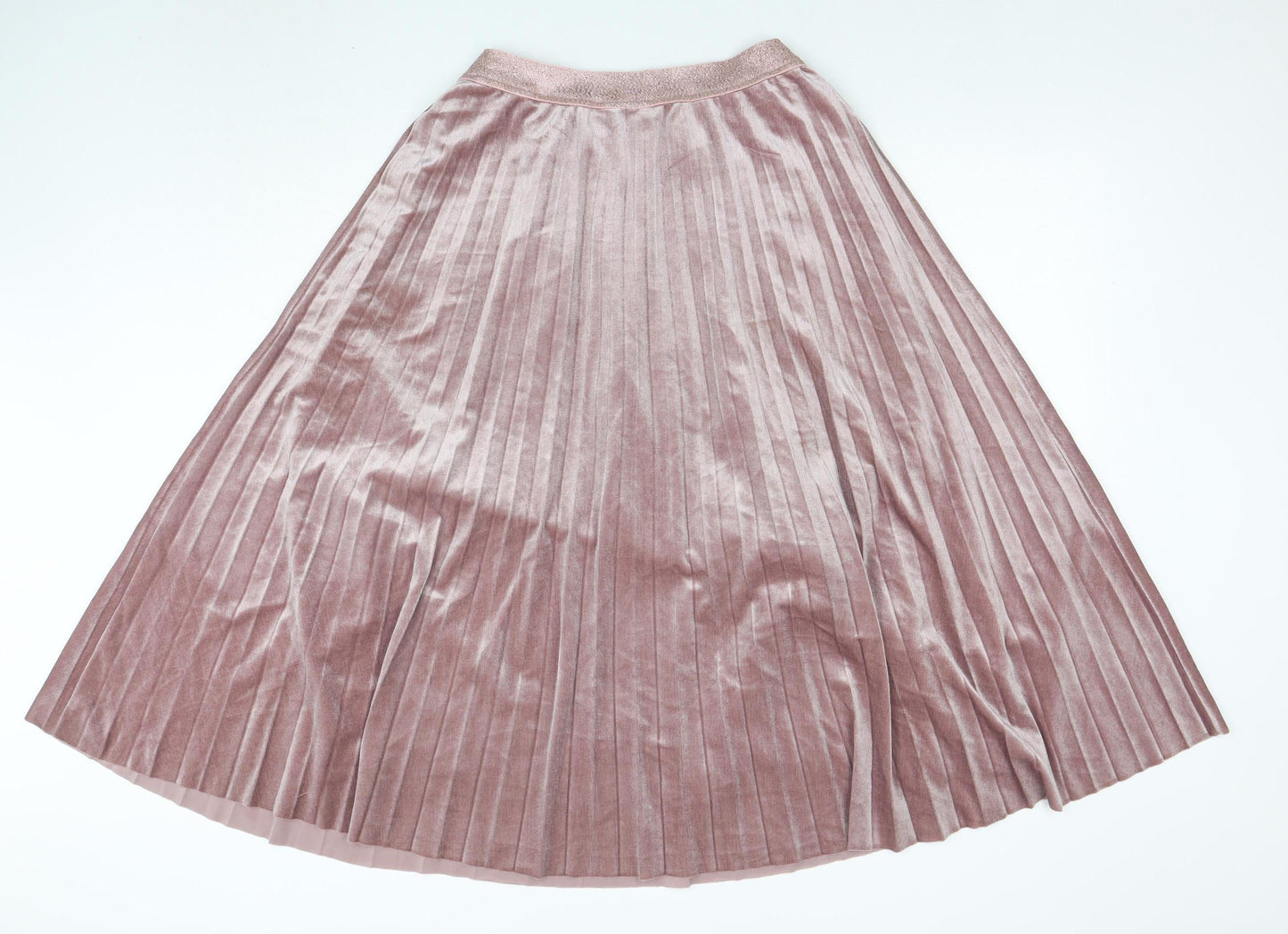 Womens UK Size L LEO & UGO Pleated Velvet Skirt