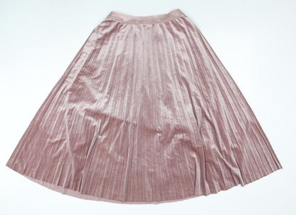Womens UK Size L LEO & UGO Pleated Velvet Skirt