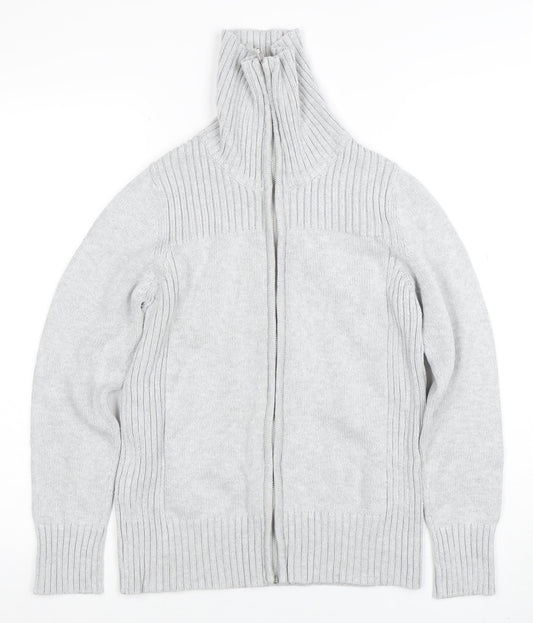 Womens UK Size 12 Marks and Spencer Grey Full Zip Jumper