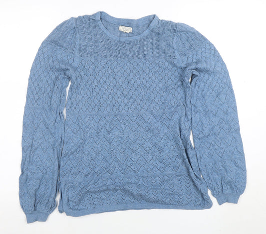 Womens UK Size 8 Fat Face Blue Pullover Jumper