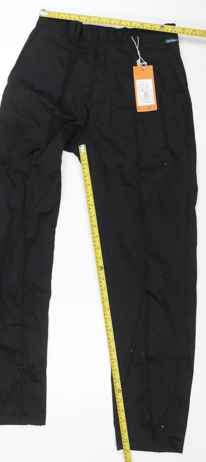 Mens UK Size M Portwest Regular Fit Workwear Black Trousers