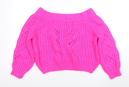Womens UK Size 12 River Island Pink Pullover Jumper
