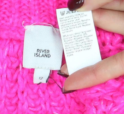 Womens UK Size 12 River Island Pink Pullover Jumper
