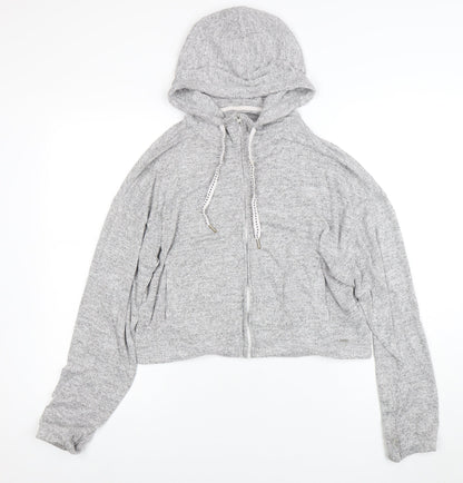 Womens UK Size S Hollister Grey Full Zip Hoodie