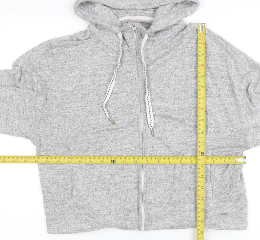 Womens UK Size S Hollister Grey Full Zip Hoodie