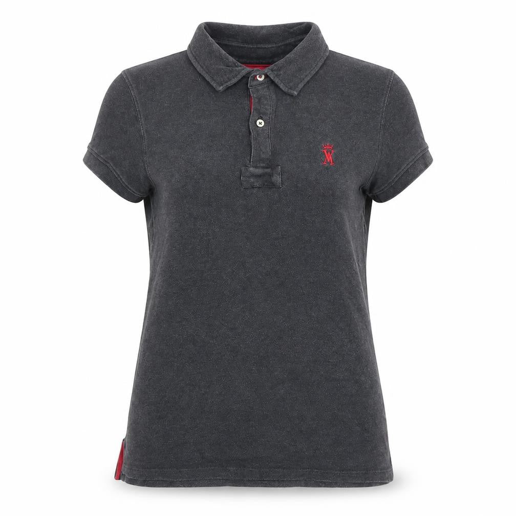 Womens UK Size M VICOMTE A. Grey Basic Polo