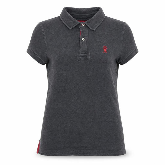Womens UK Size M VICOMTE A. Grey Basic Polo