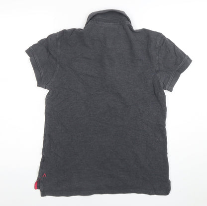 Womens UK Size M VICOMTE A. Grey Basic Polo