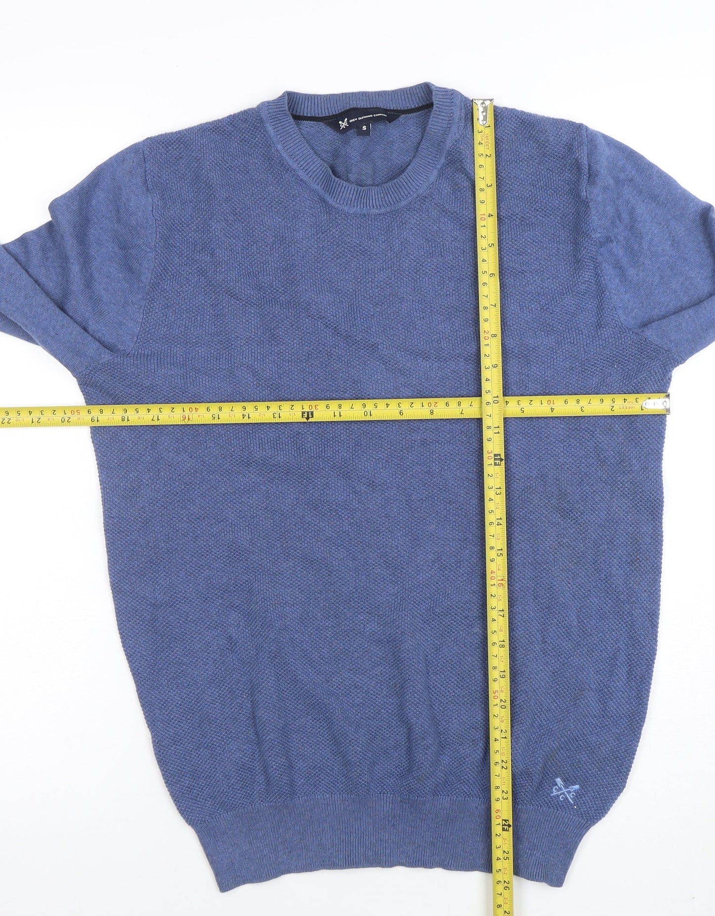 Mens UK Size S Crew Clothing Company Blue Pullover Jumper