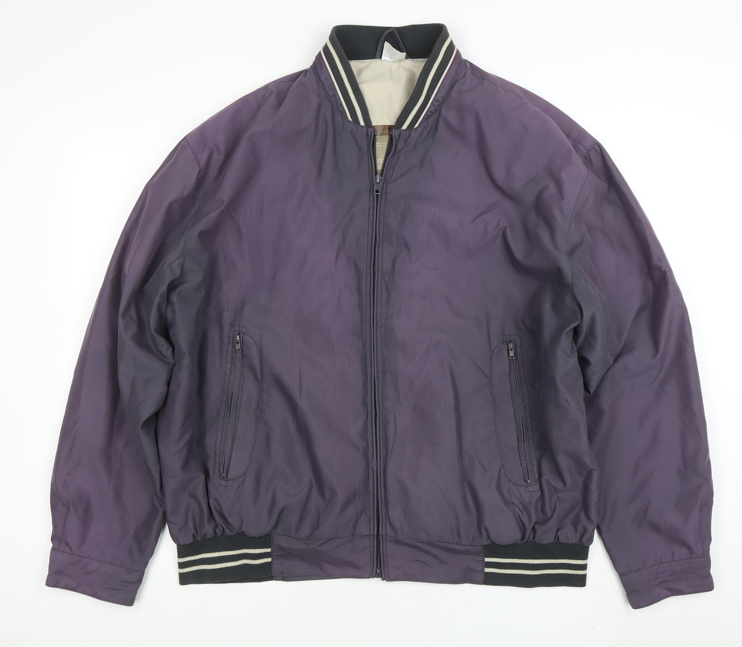 Mens UK Size L MAN Purple Bomber Jacket