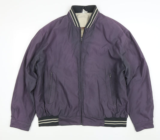 Mens UK Size L MAN Purple Bomber Jacket