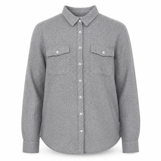 Womens UK Size 10 Crew Clothing Co. Grey Classic Button-Up