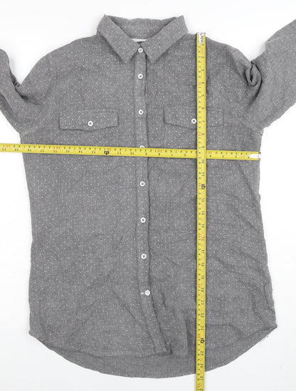 Womens UK Size 10 Crew Clothing Co. Grey Classic Button-Up