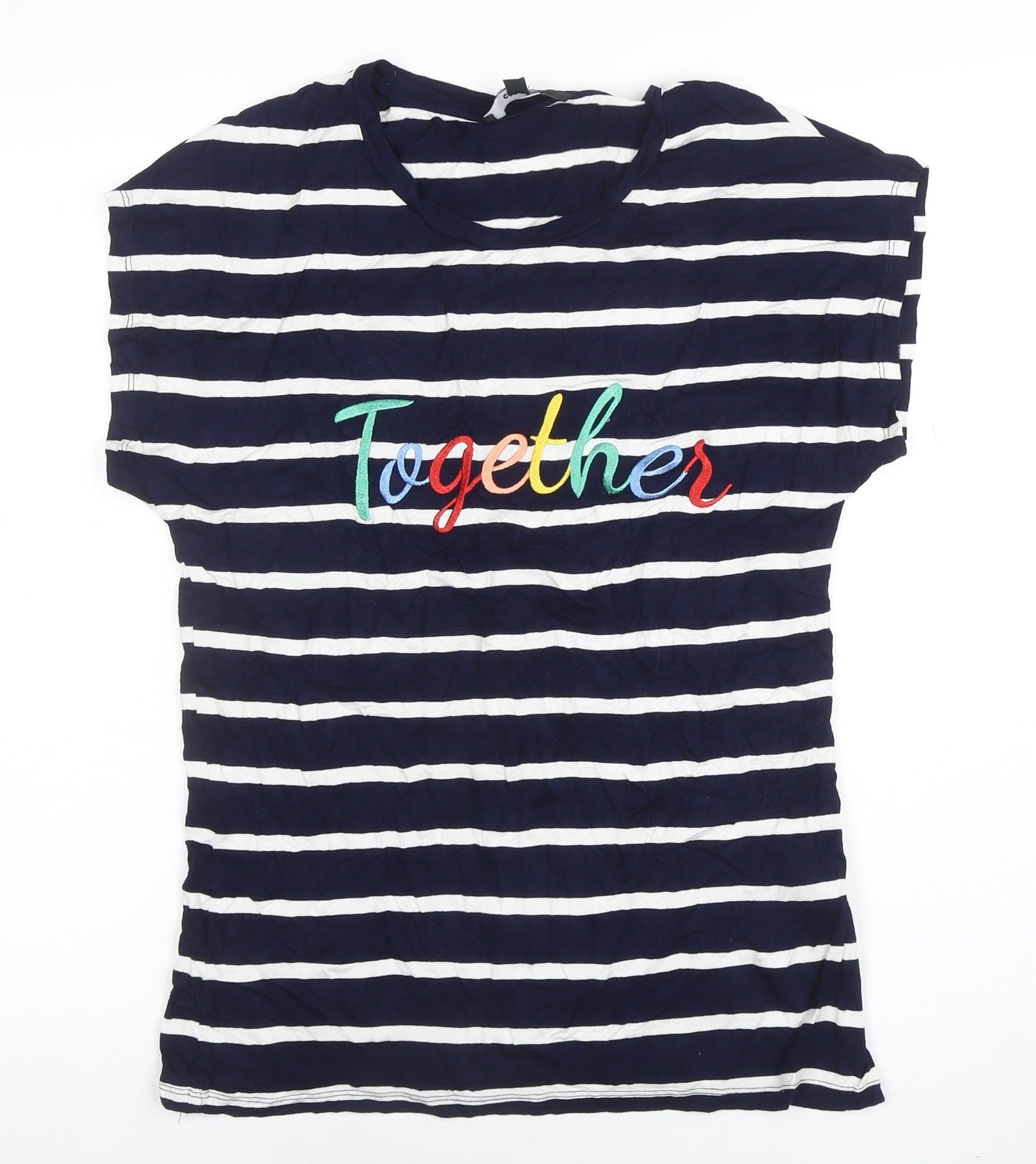 Womens UK Size 10 Capsule Blue Basic T-Shirt