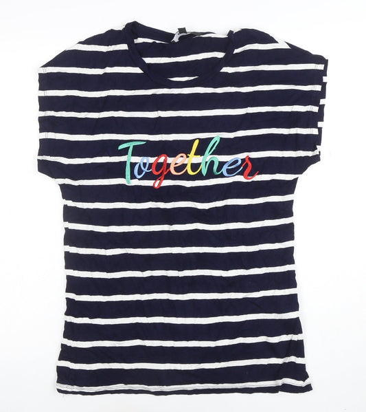 Womens UK Size 10 Capsule Blue Basic T-Shirt