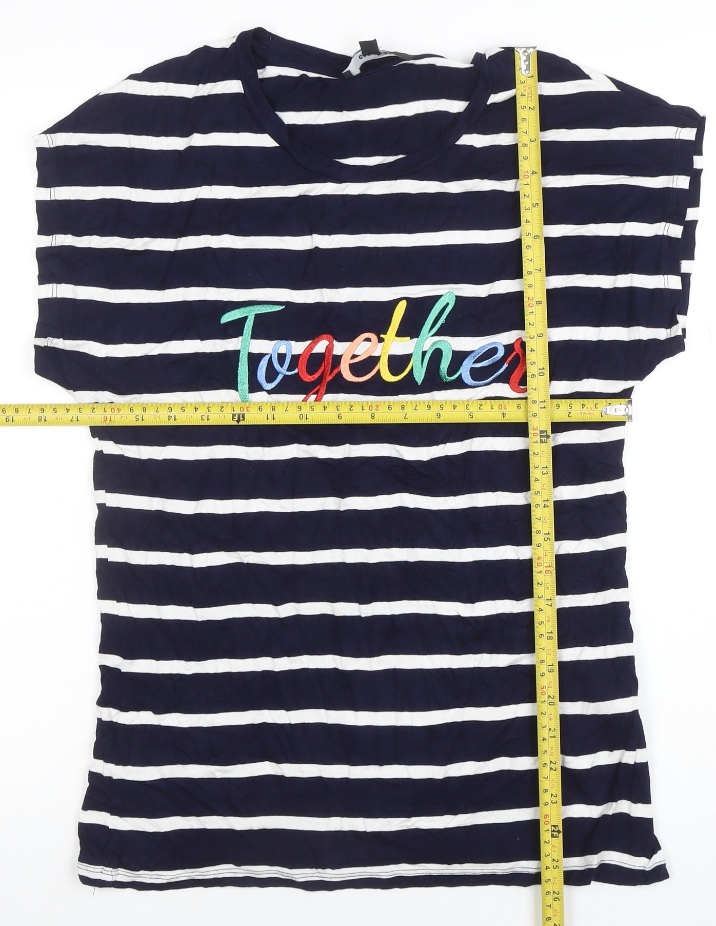 Womens UK Size 10 Capsule Blue Basic T-Shirt