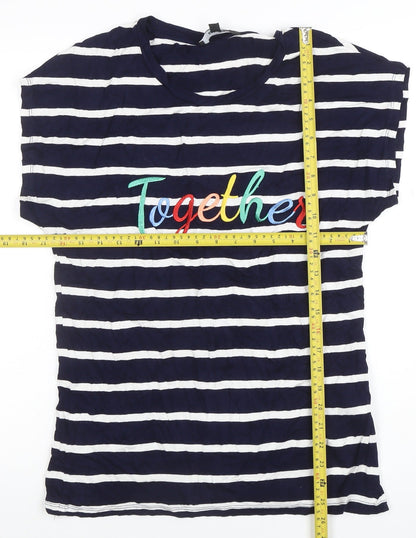 Womens UK Size 10 Capsule Blue Basic T-Shirt