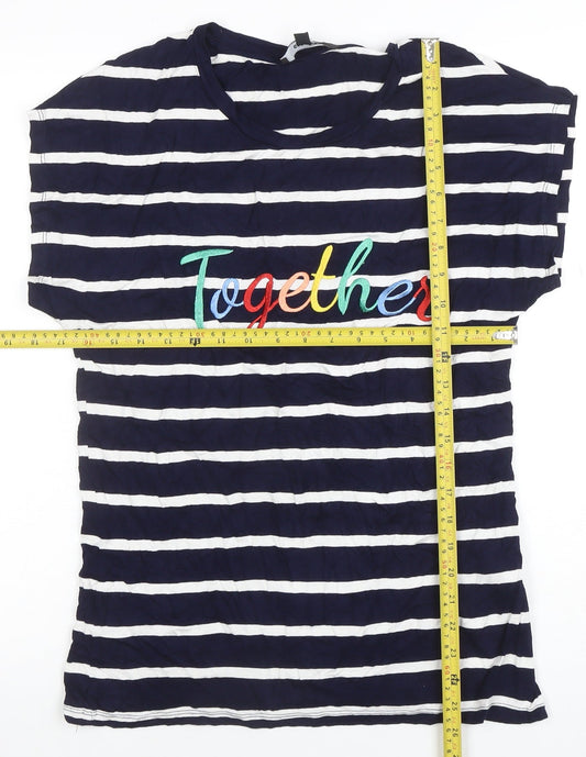 Womens UK Size 10 Capsule Blue Basic T-Shirt