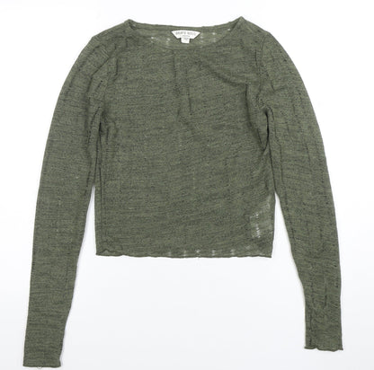 Womens UK Size XS Brave Soul Green Pullover Jumper
