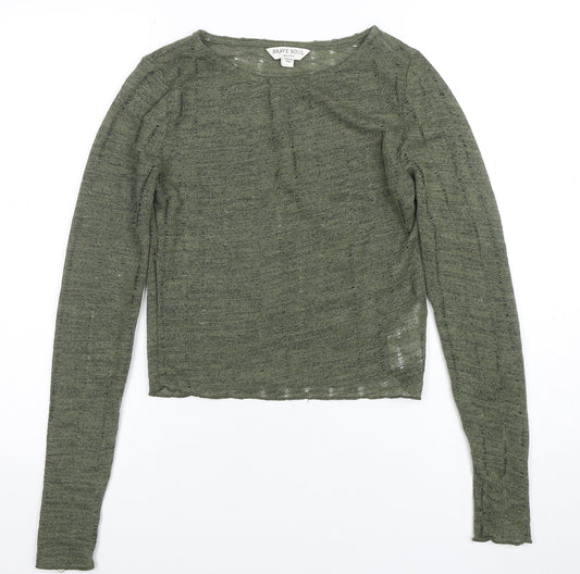Womens UK Size XS Brave Soul Green Pullover Jumper