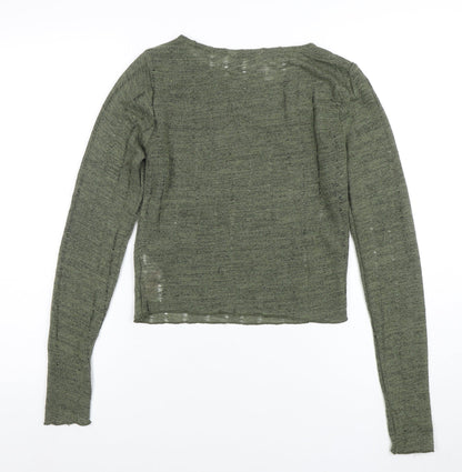Womens UK Size XS Brave Soul Green Pullover Jumper