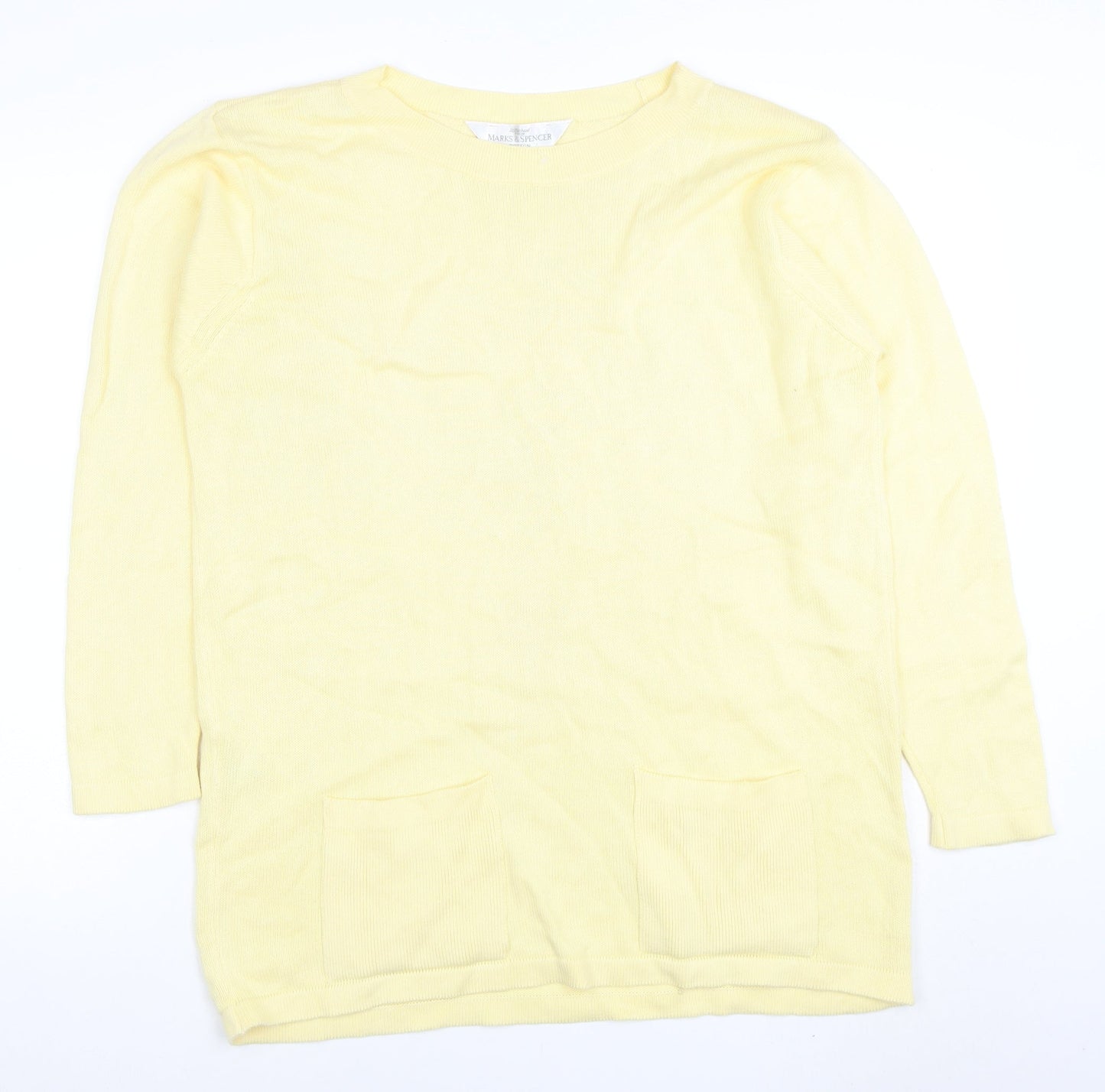 Womens UK Size 10 Marks and Spencer Yellow Tunic Jumper