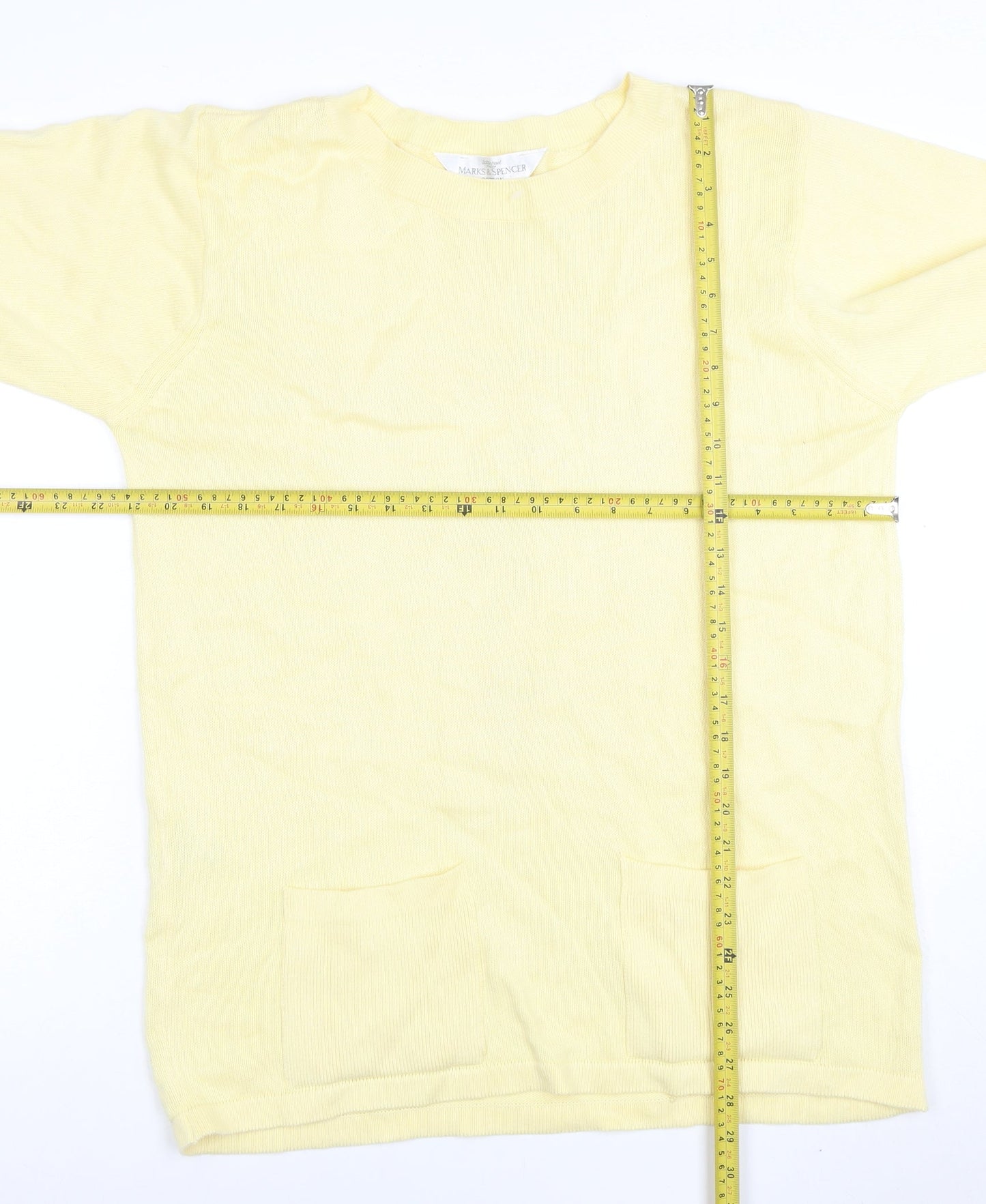 Womens UK Size 10 Marks and Spencer Yellow Tunic Jumper