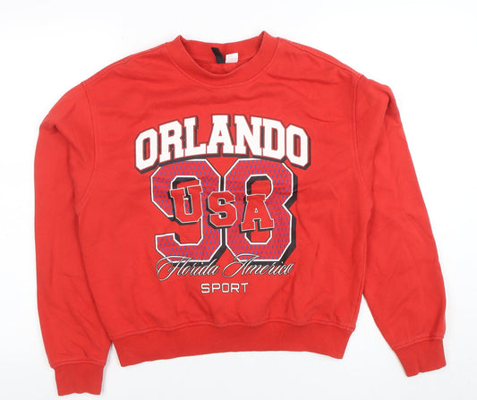 Womens UK Size 12 H&M Red Pullover Sweatshirt