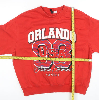 Womens UK Size 12 H&M Red Pullover Sweatshirt