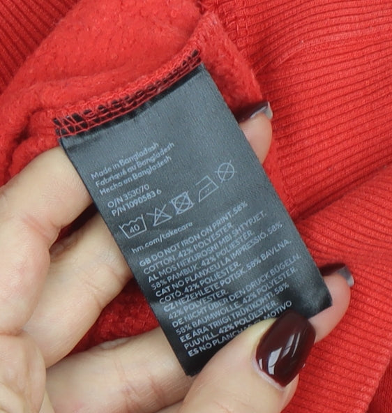 Womens UK Size 12 H&M Red Pullover Sweatshirt