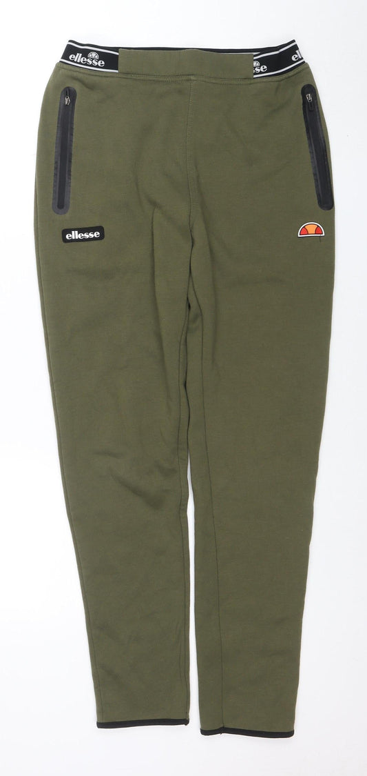 Mens UK Size S ellesse Slim Fit Jogger Green Trousers