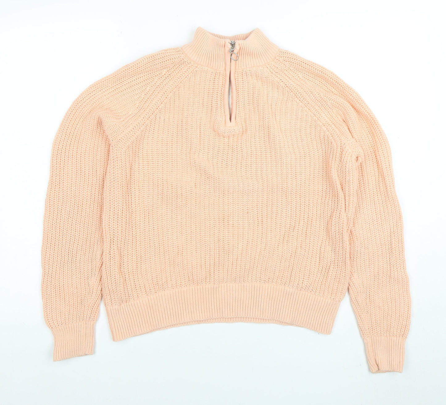 Womens UK Size S Lands' End Pink 1/4 Zip Jumper