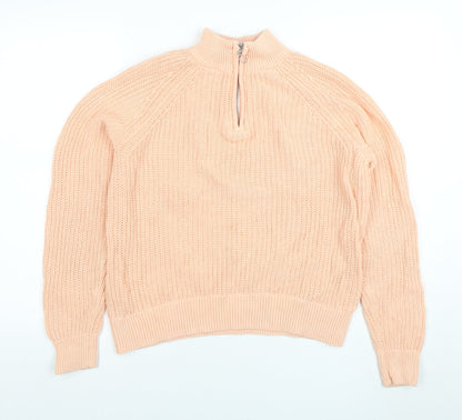 Womens UK Size S Lands' End Pink 1/4 Zip Jumper