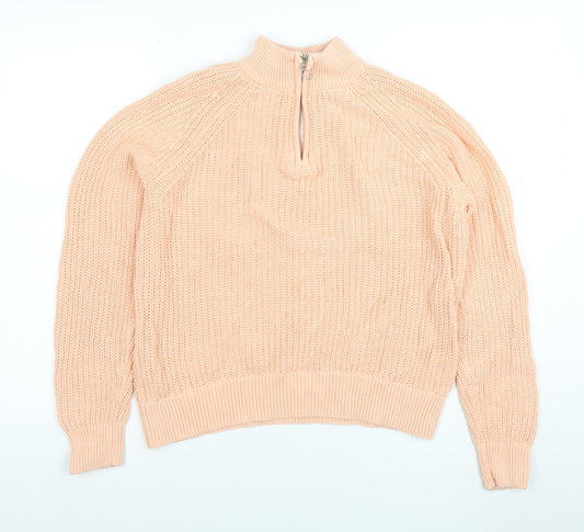 Womens UK Size S Lands' End Pink 1/4 Zip Jumper