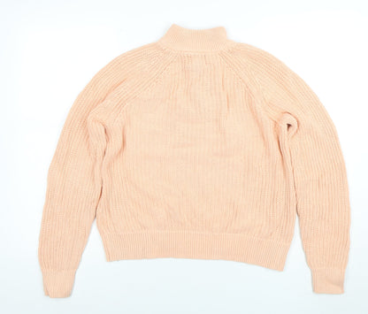 Womens UK Size S Lands' End Pink 1/4 Zip Jumper