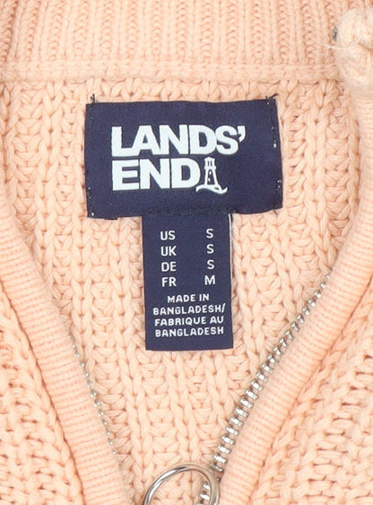 Womens UK Size S Lands' End Pink 1/4 Zip Jumper