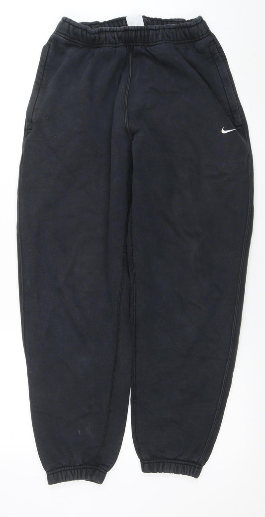 Mens UK Size S Nike Regular Fit Jogger Black Trousers