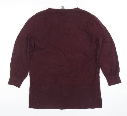 Womens UK Size M Marks and Spencer Purple Pullover Jumper