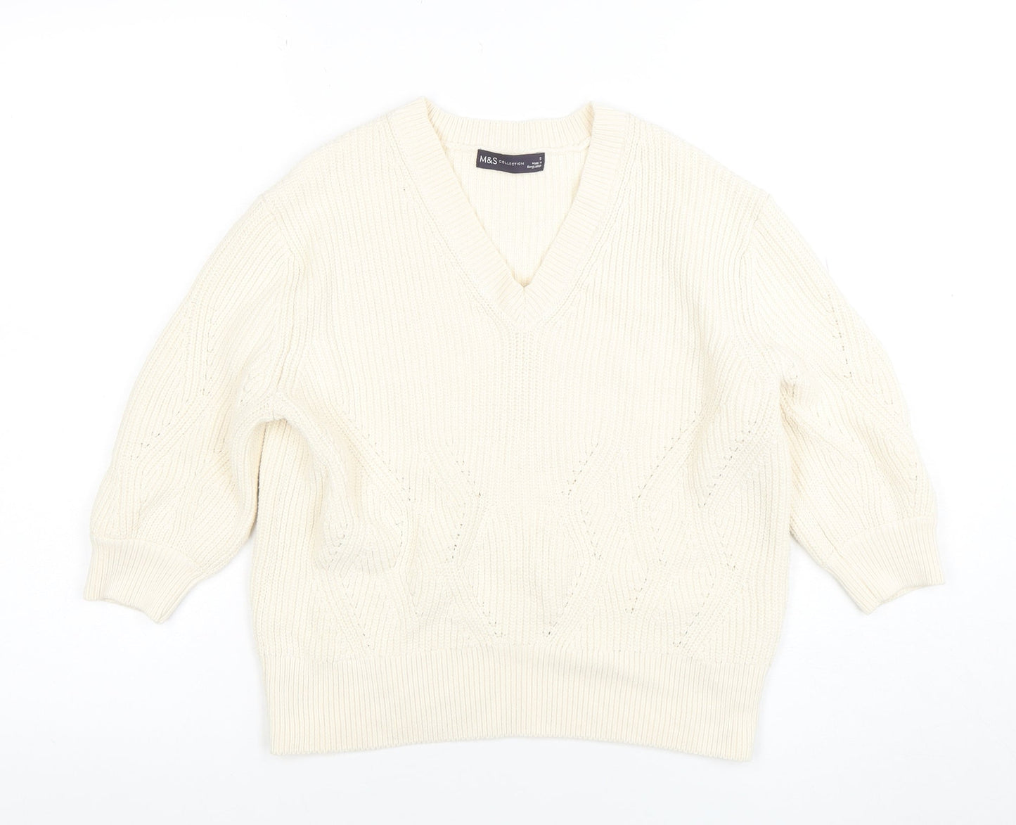 Womens UK Size S Marks and Spencer Ivory Pullover Jumper