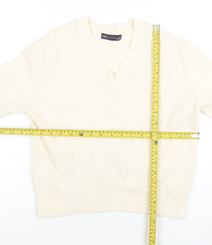 Womens UK Size S Marks and Spencer Ivory Pullover Jumper
