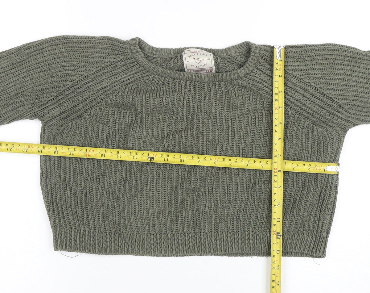 Womens UK Size S Pull&Bear Green Pullover Jumper