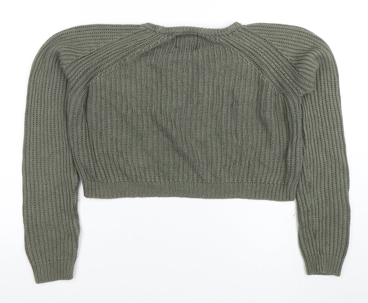 Womens UK Size S Pull&Bear Green Pullover Jumper